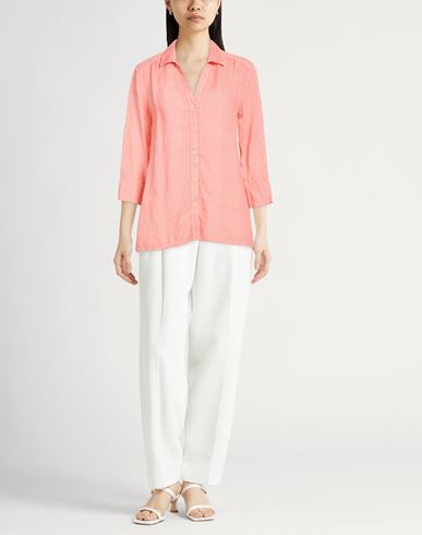 Woman Shirt Salmon pink Size 6 Linen