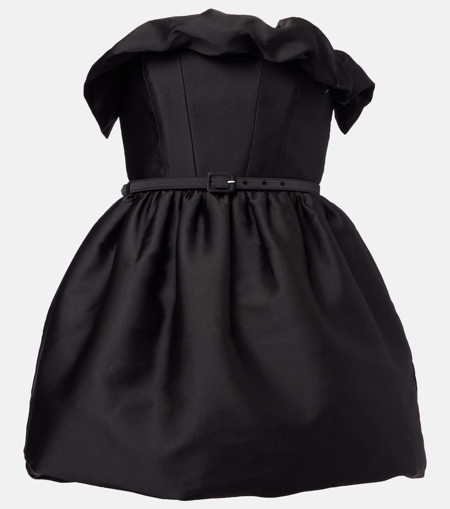 Ruffled draped strapless minidress