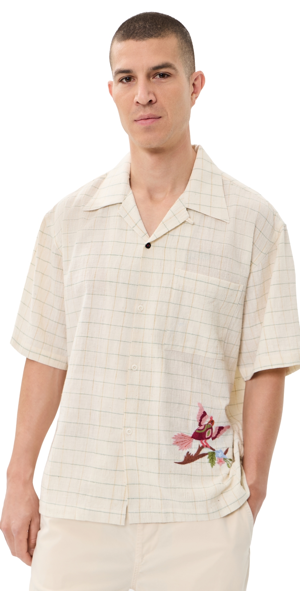Rohit Hand Embroidered Shirt Natural