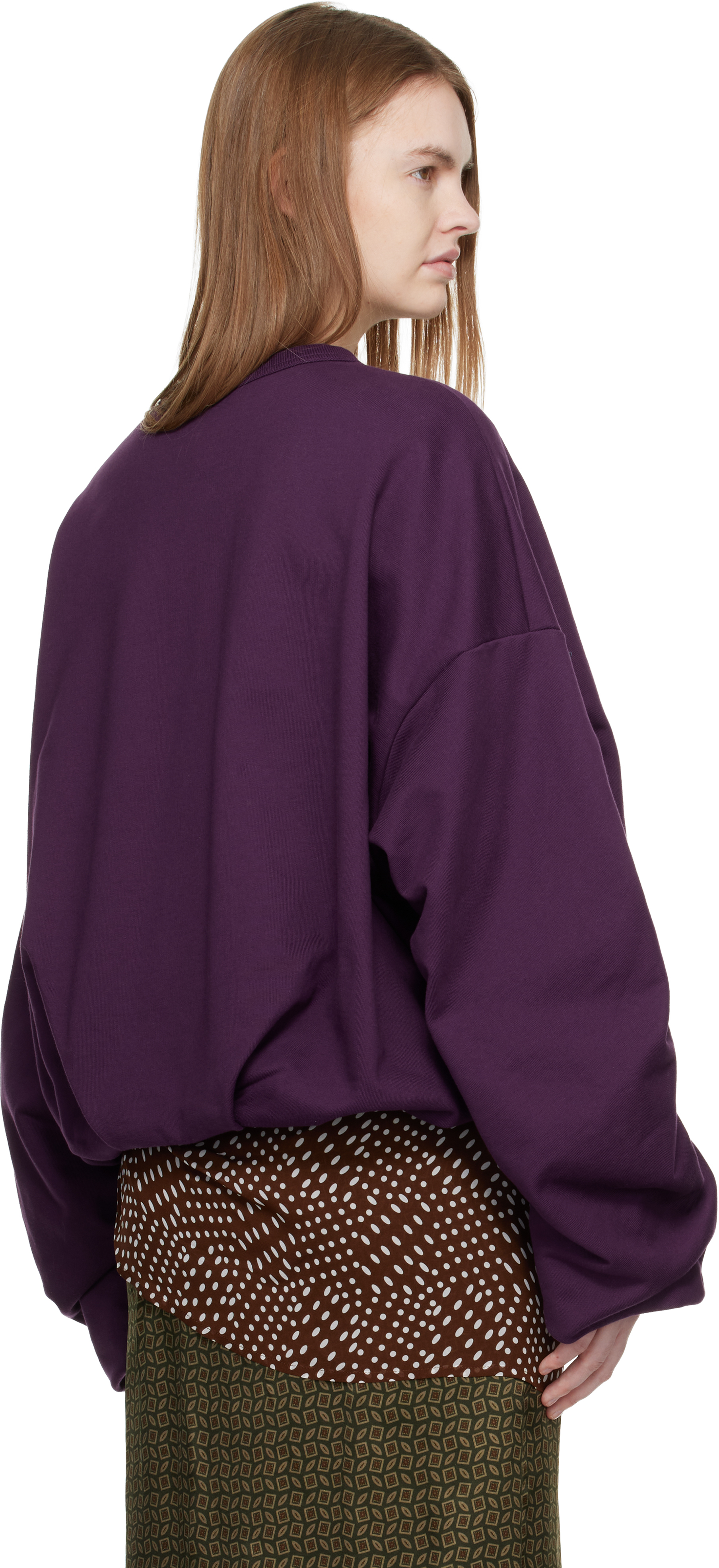 Purple Draped Sweatshirt