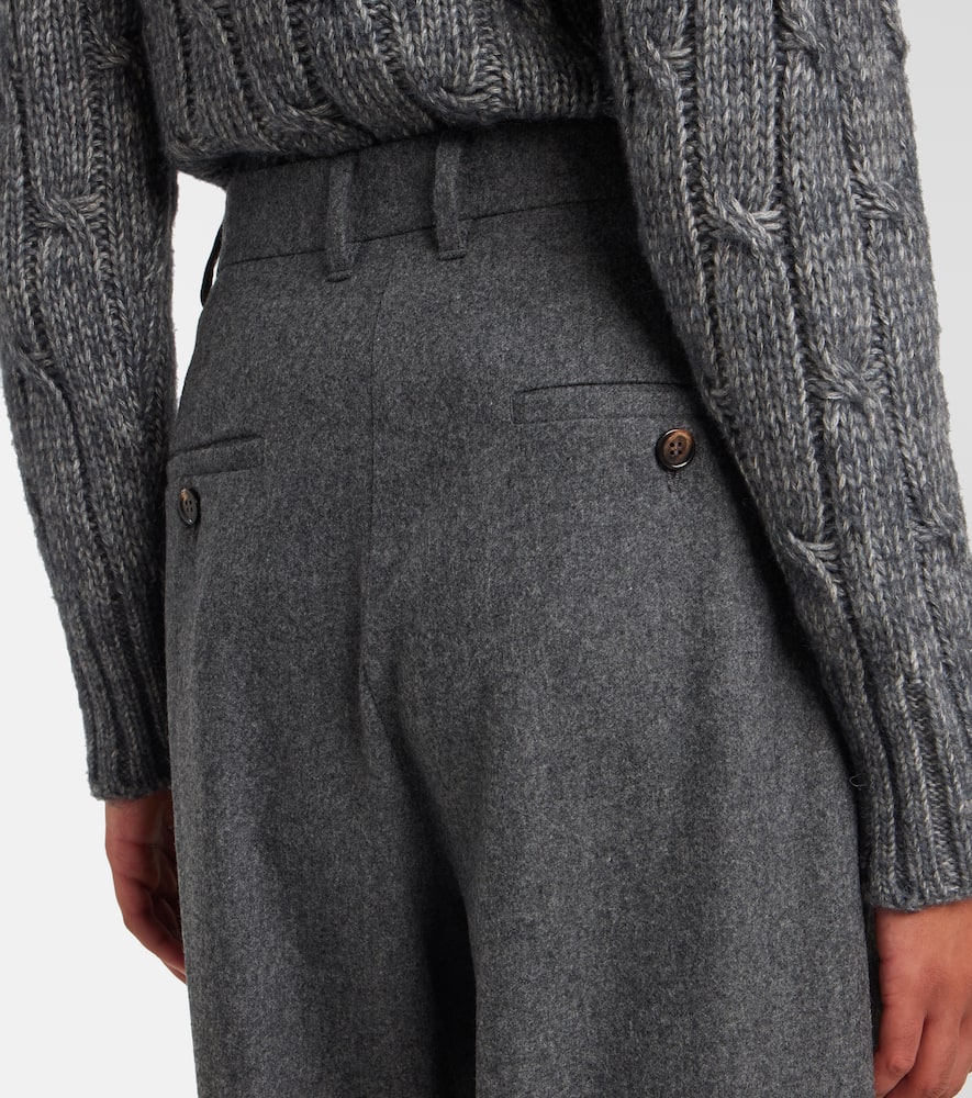 High-rise wool straight pants
