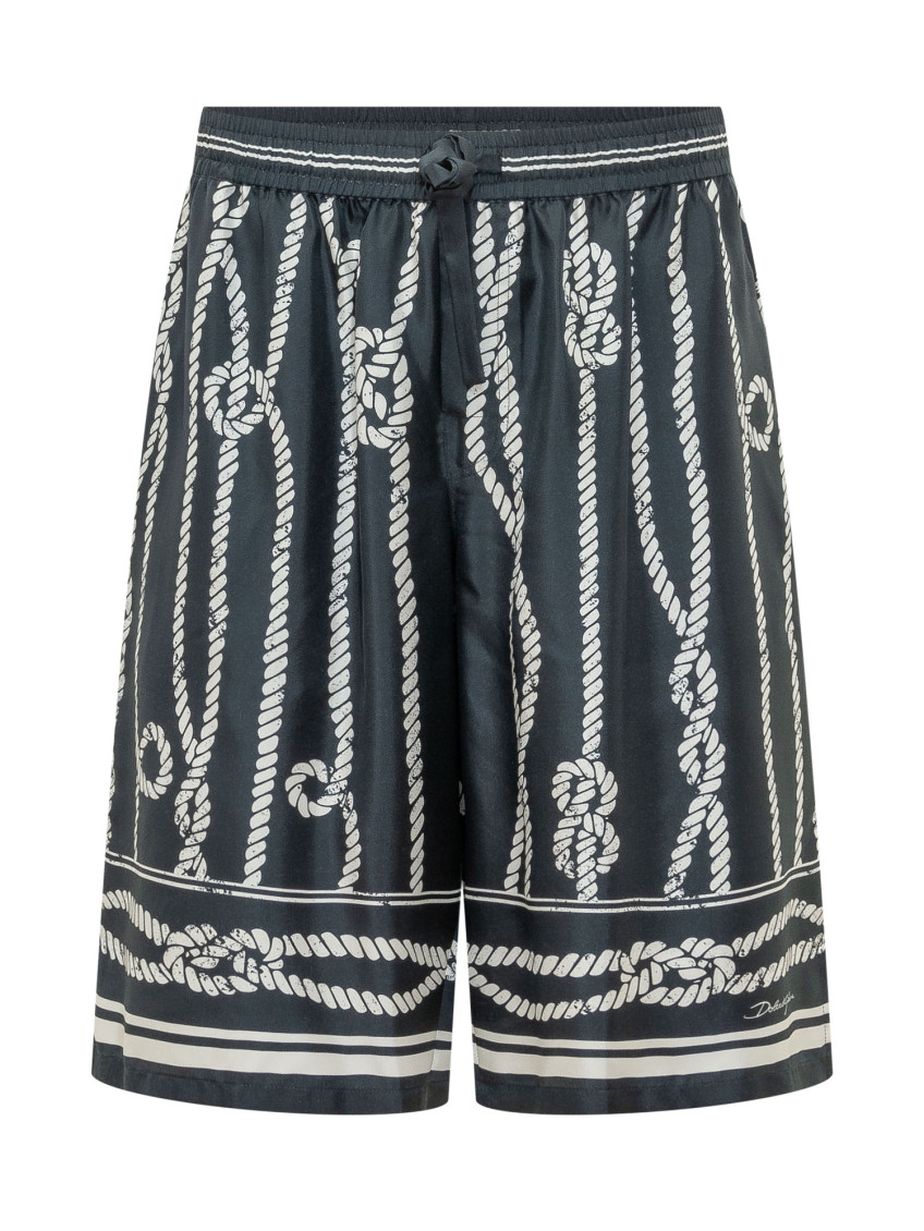 Charcoal Grey Printed Shorts
