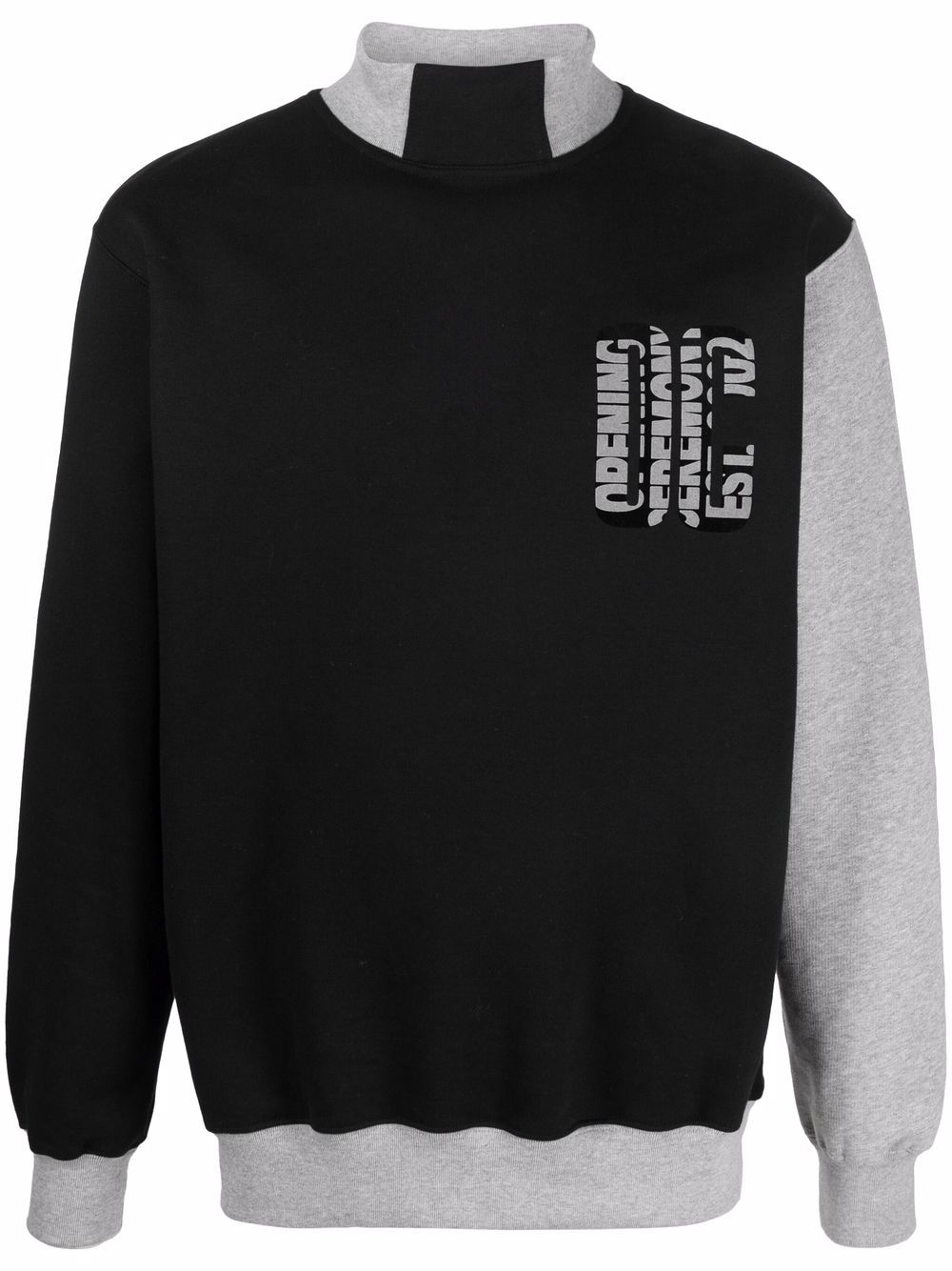 Logo-print colour-block sweatshirt - Black