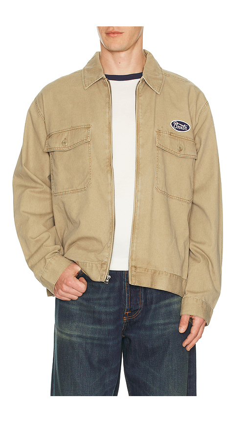 Brixton Trademark Lightweight Garage Jacket in Tan. - S also in M, L, XL/1X