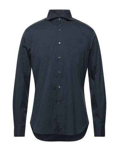 Man Shirt Midnight blue Size 15 Cotton, Nylon, Elastane