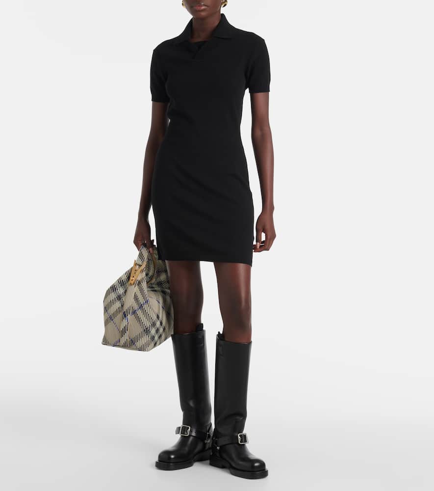 Cotton-blend polo dress