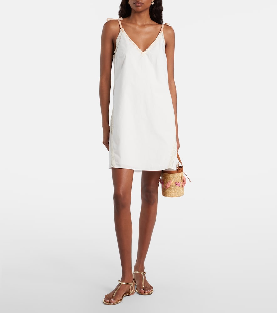 Alma lace-trimmed cotton minidress