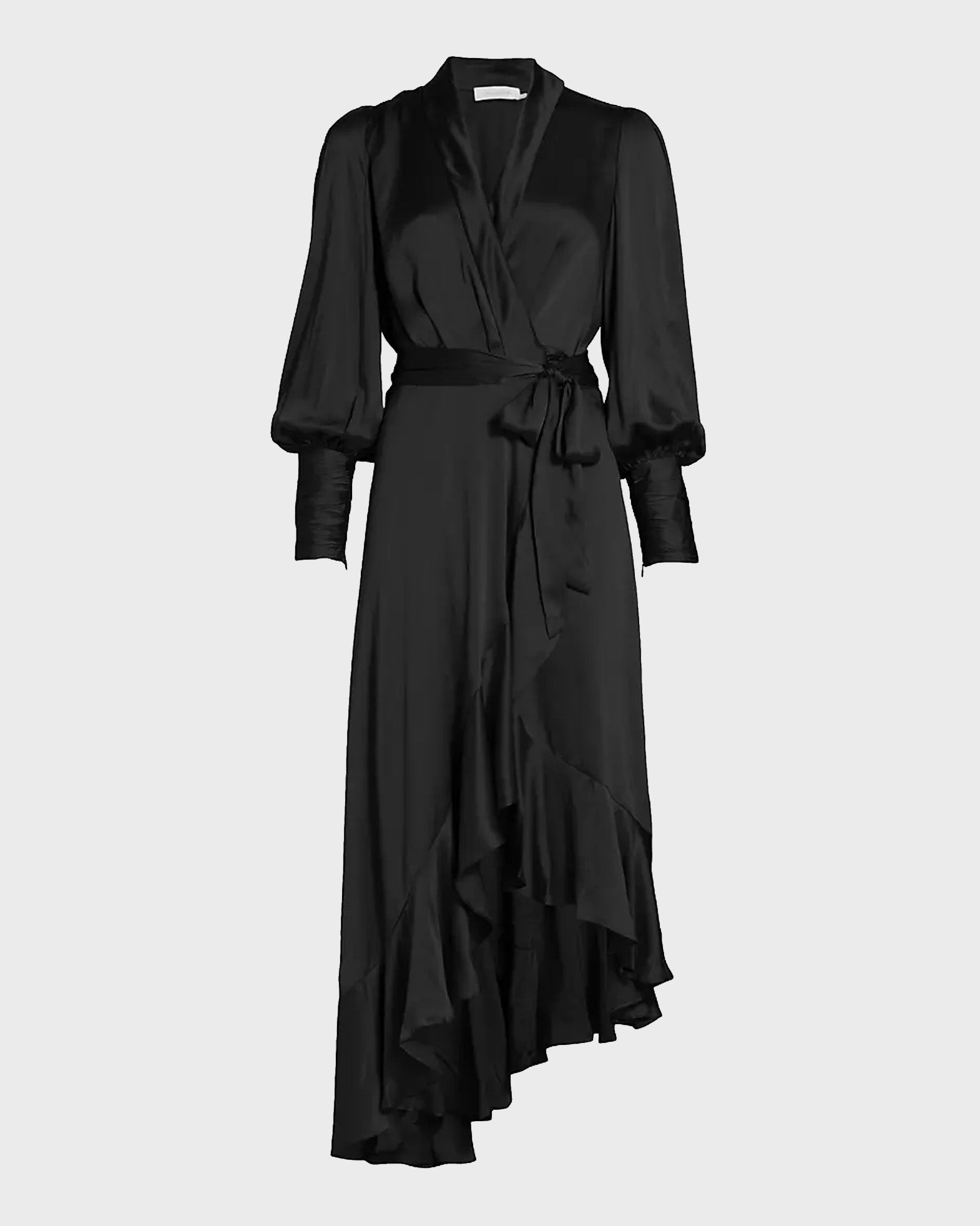 Zimmermann Silk Wrap Midi Dress Black 1