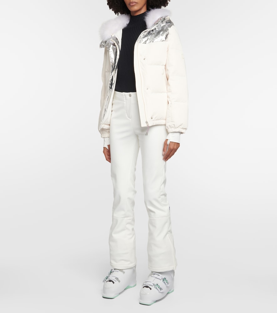 Shearling-trimmed down jacket