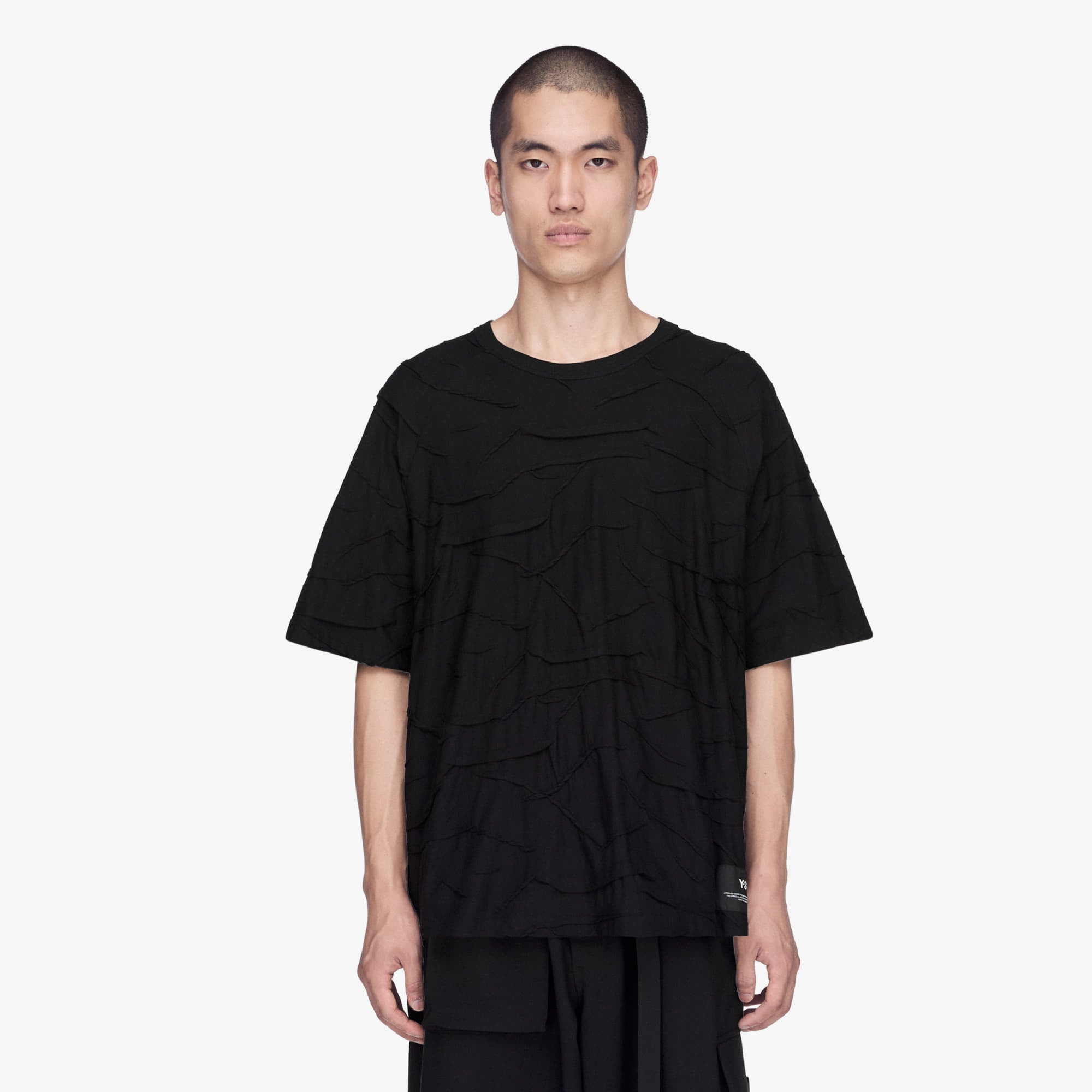 T-shirt Y-3 Pleated Short Sleeve Tee Black