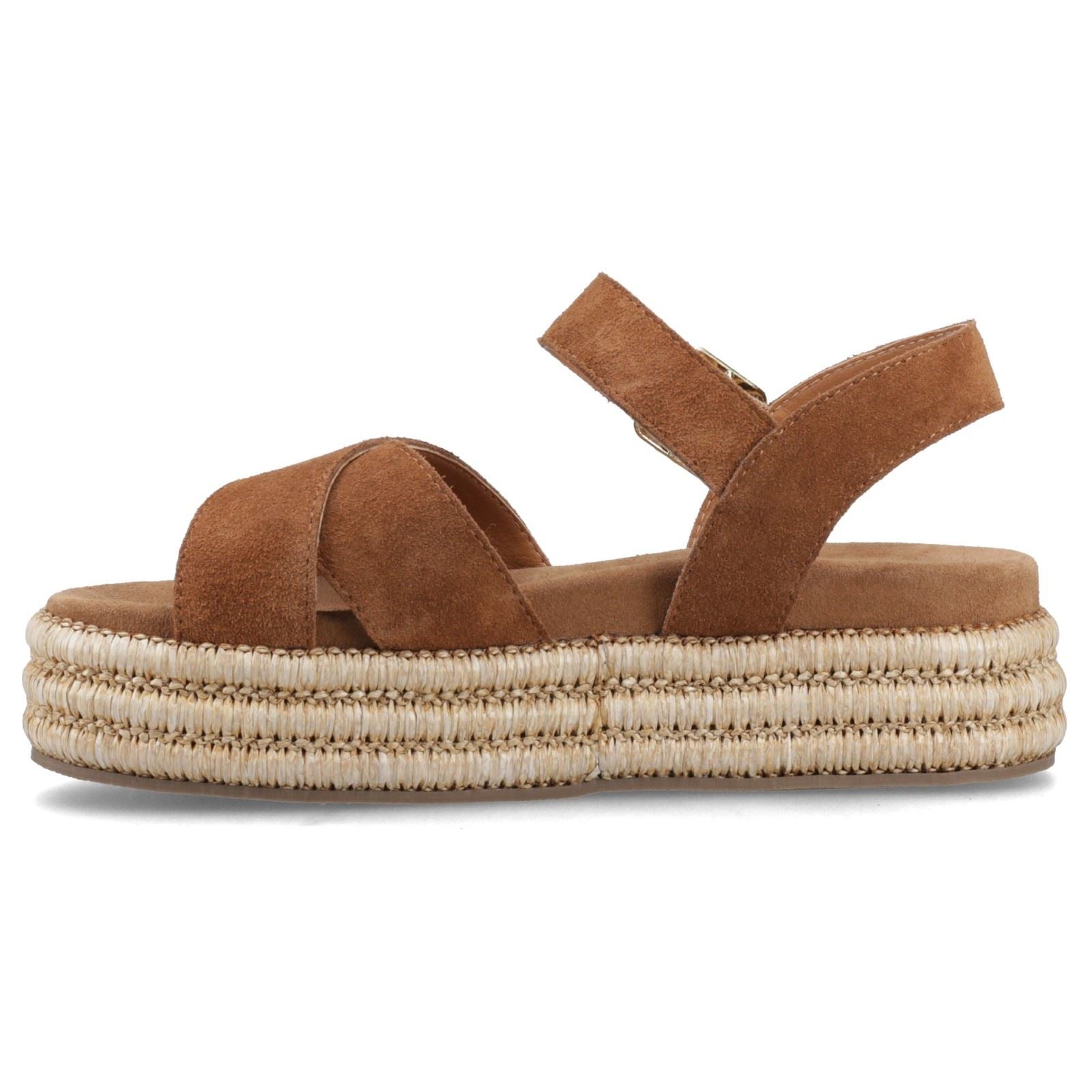 Hush Puppies Rosa Rafia Sandal Leather Women's Tan Sanda