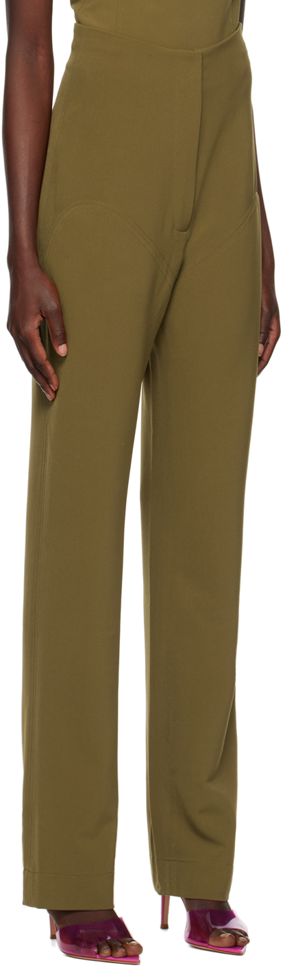 Taupe high-rise slacks