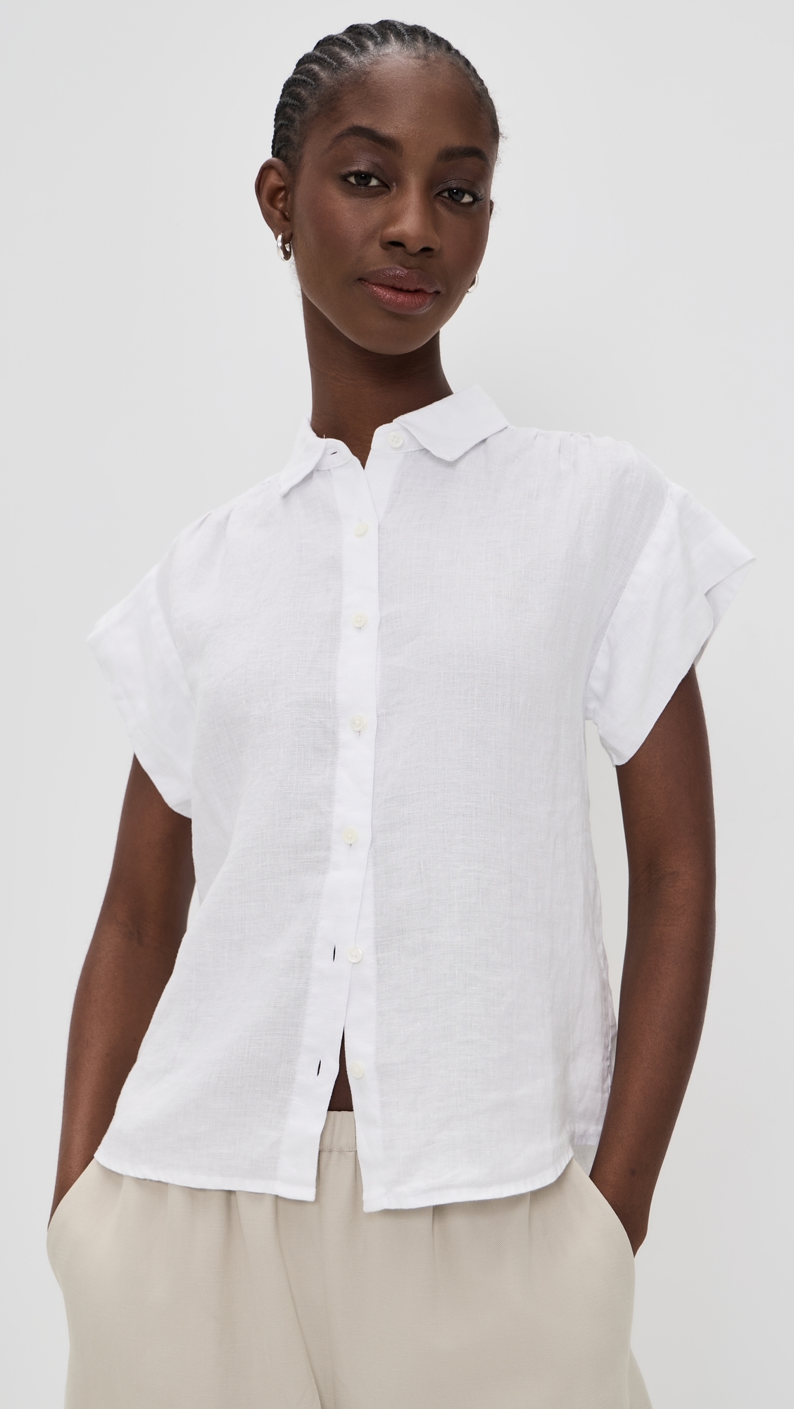 Marlee Shirt In Linen Ivory