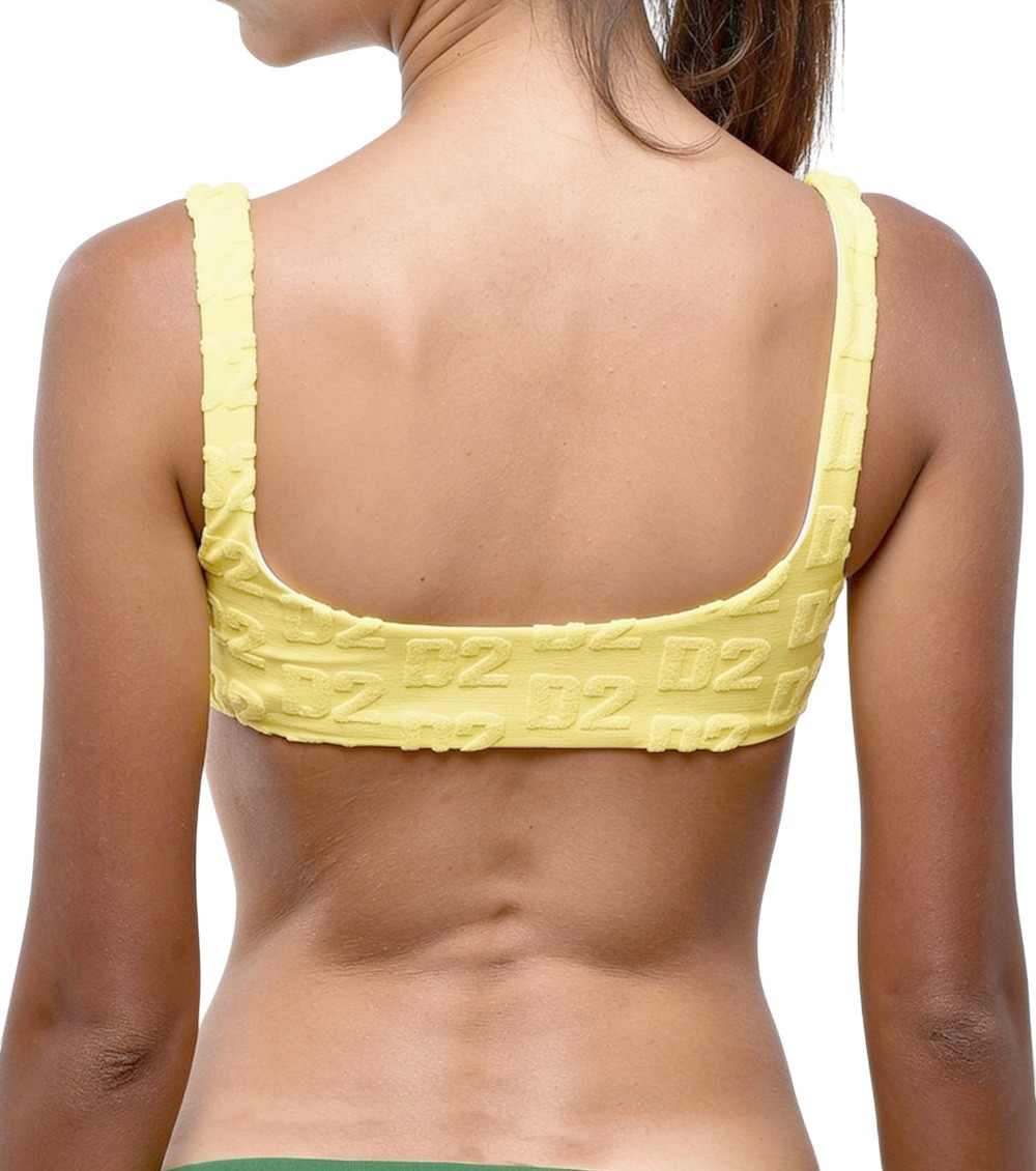 Yellow Logo Bikini Top Swimwear