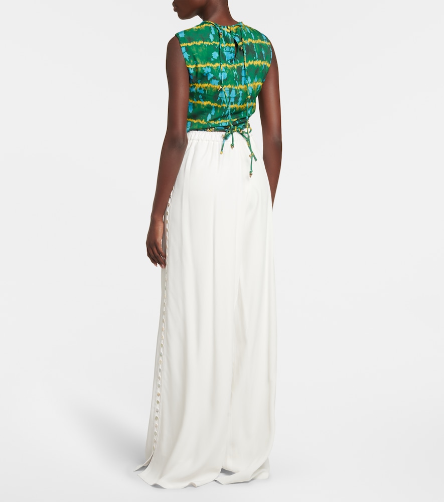 Ayana printed ruched crop top