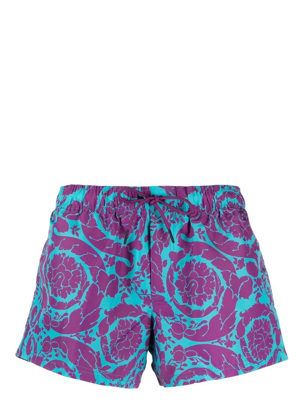Barocco-print swimming shorts - Purple