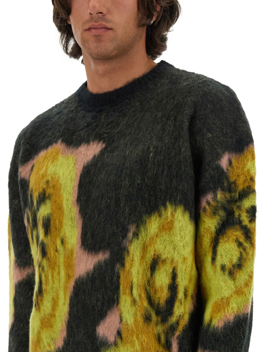 Rose Intarsia-knit Crewneck Jumper