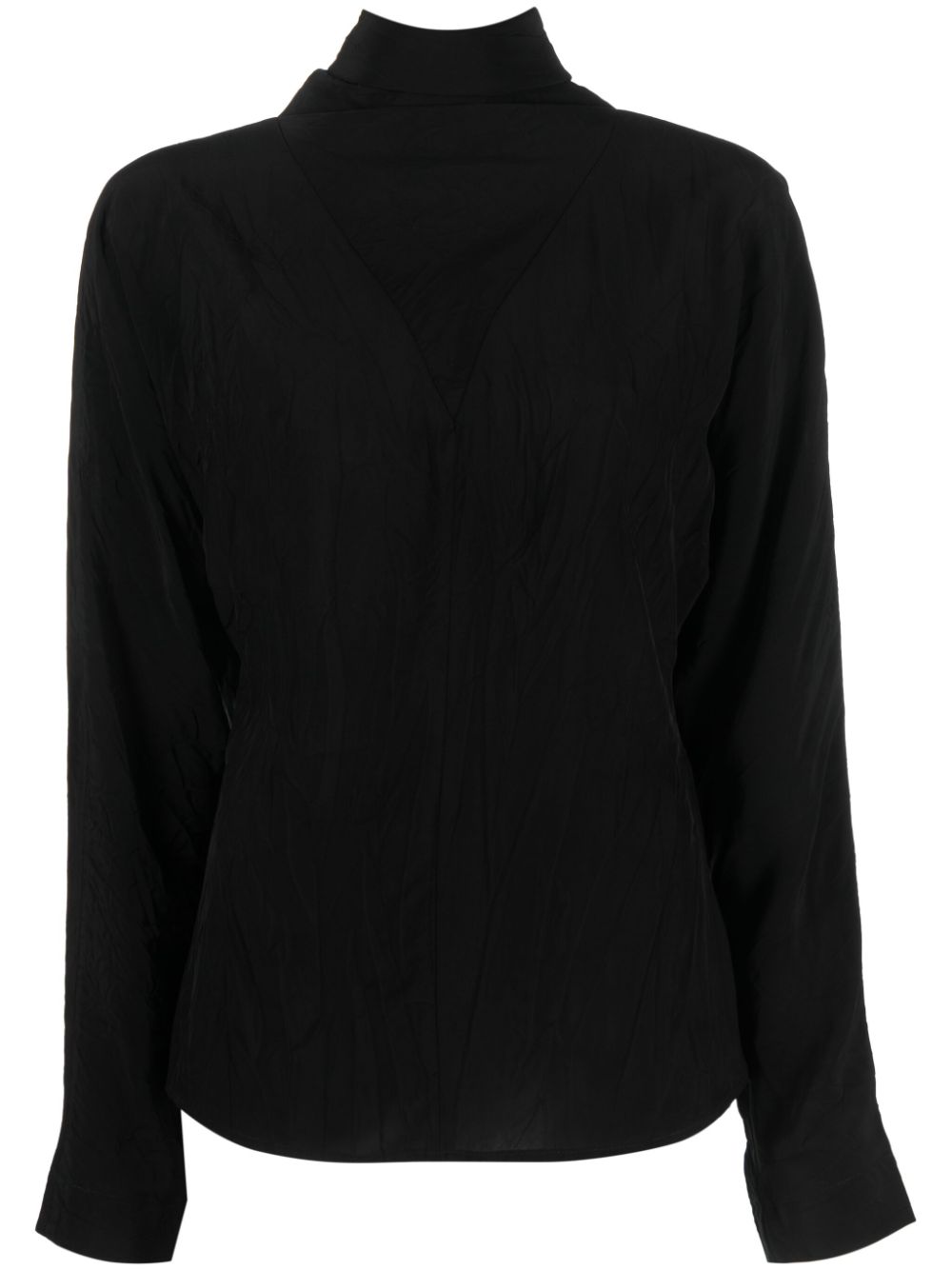 Pussy-bow collar blouse - Black