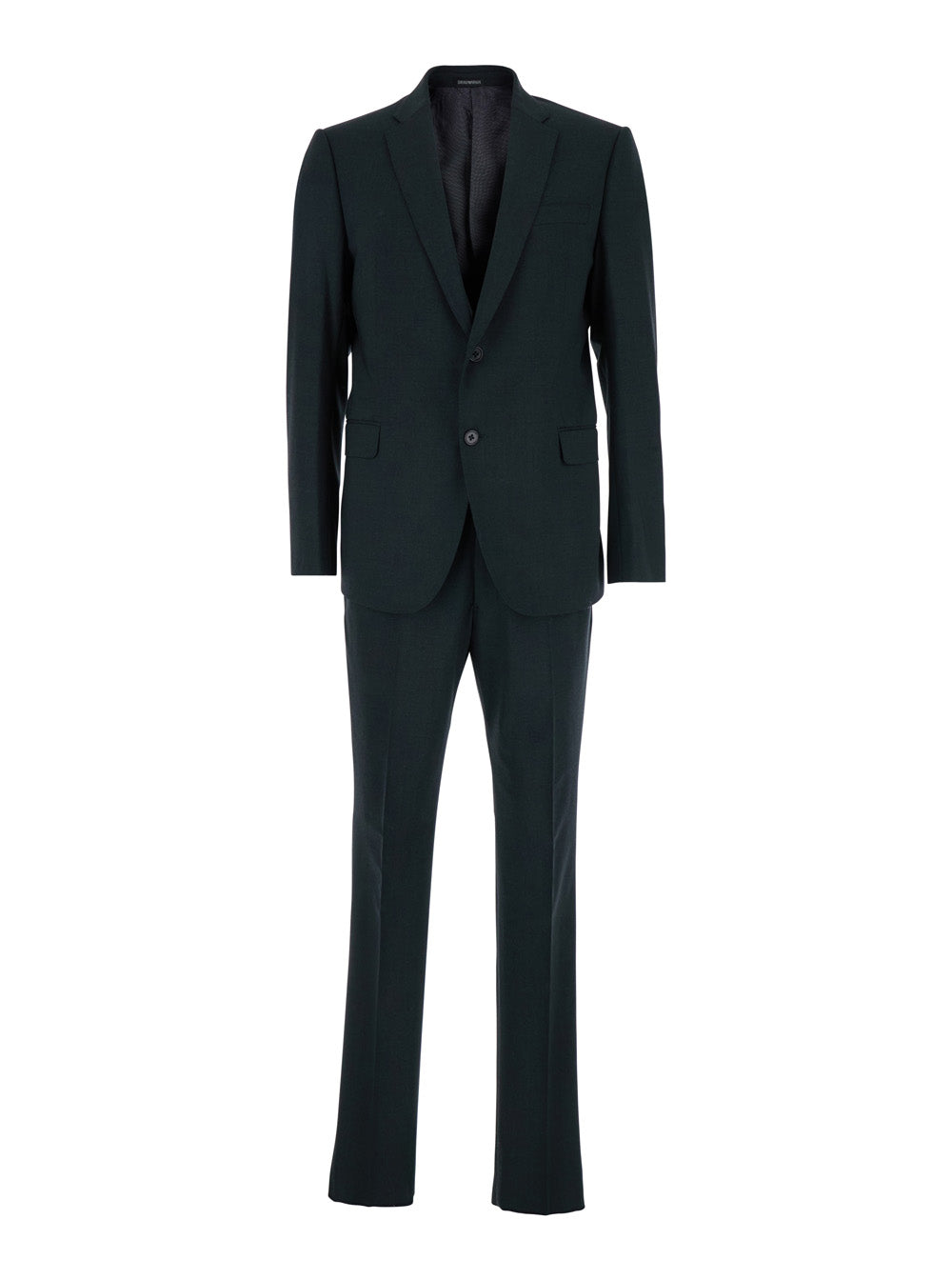 Single-Breasted Virgin Wool Blend Suit — Gray