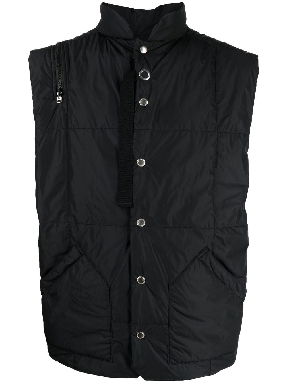 Zip-detail padded gilet jacket - Black