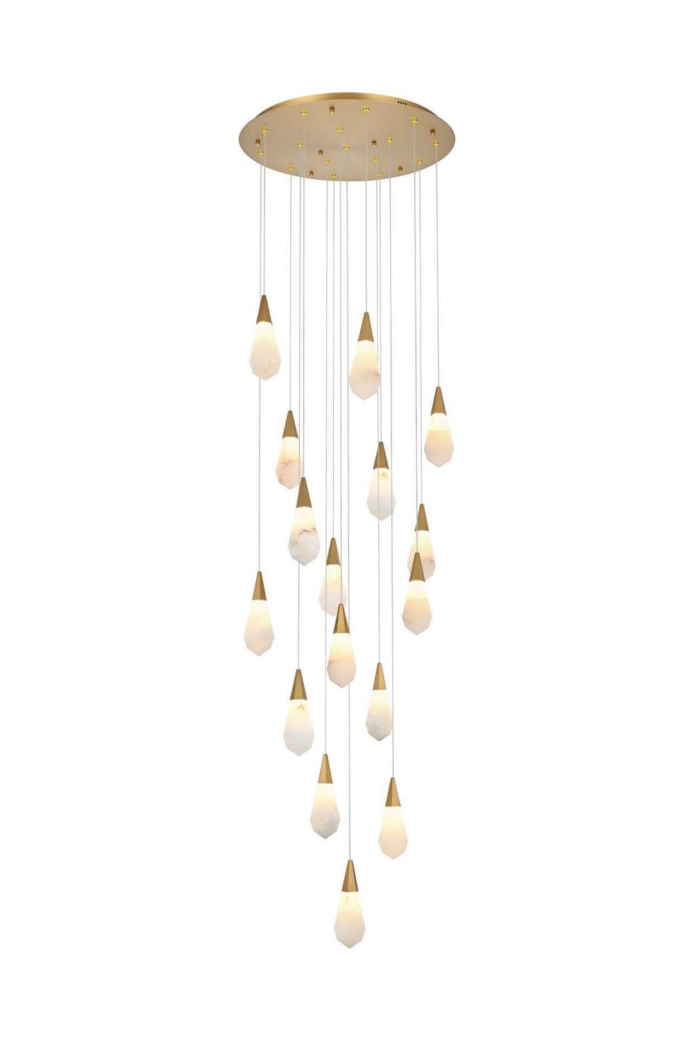 Satin Gold LED Pendant from the Amora Collection
