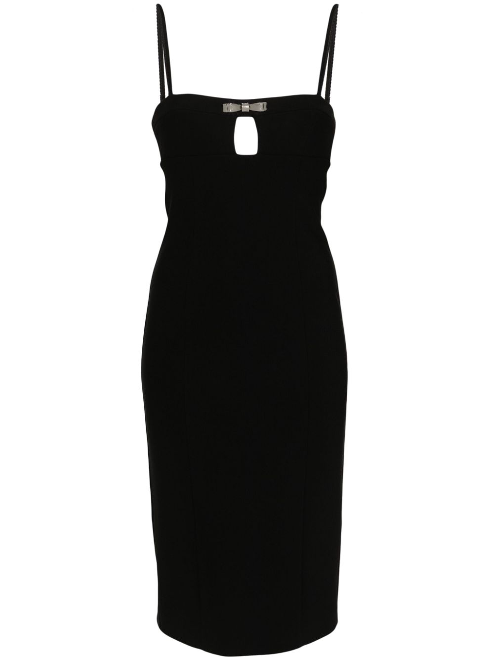 Bow-embellished midi dress - Black