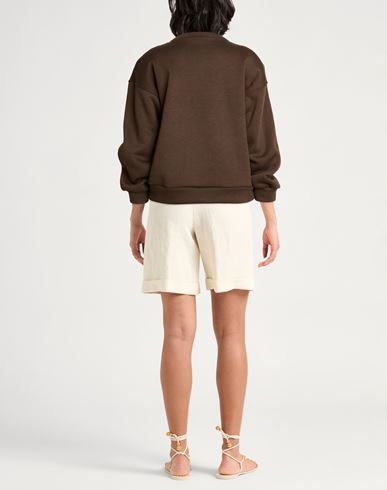 Woman Sweatshirt Chocolate brown Size M Polyester