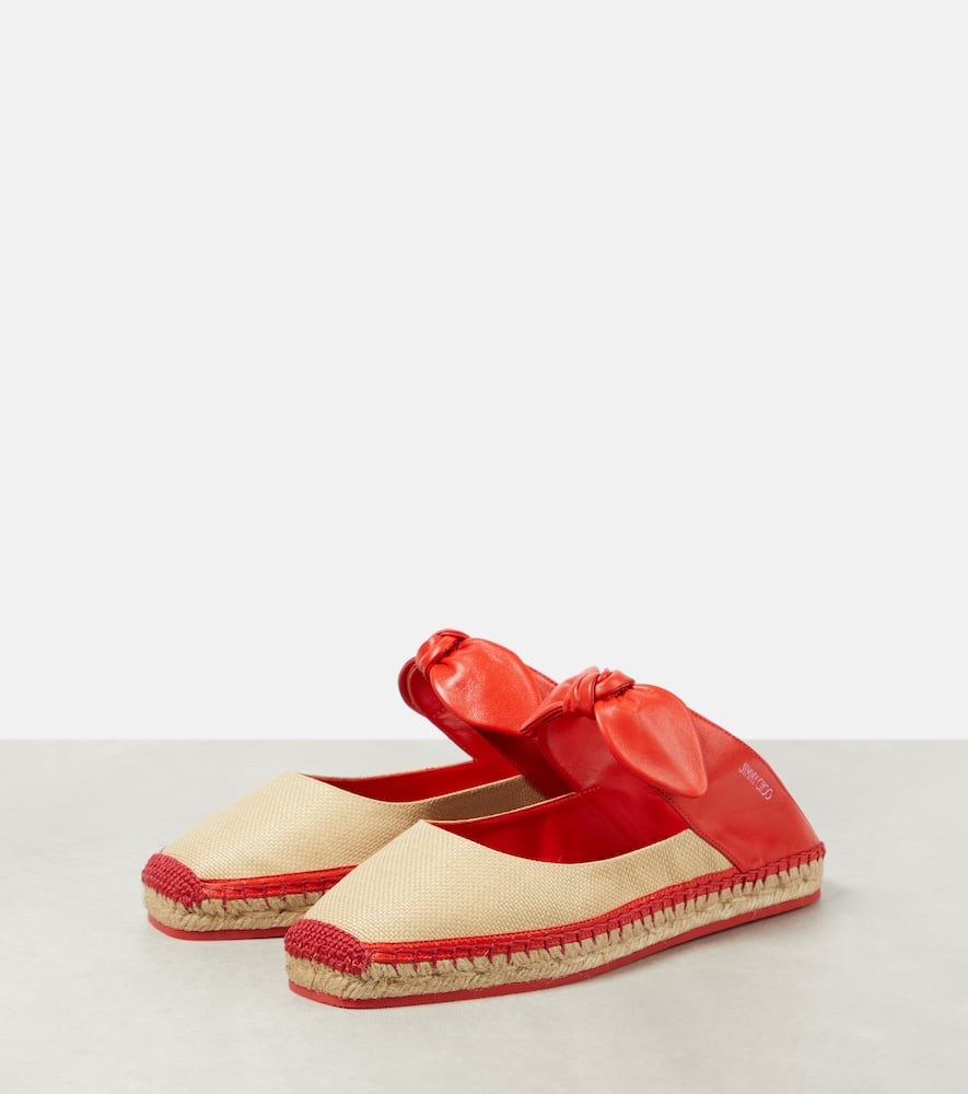 Reka leather and raffia espadrilles