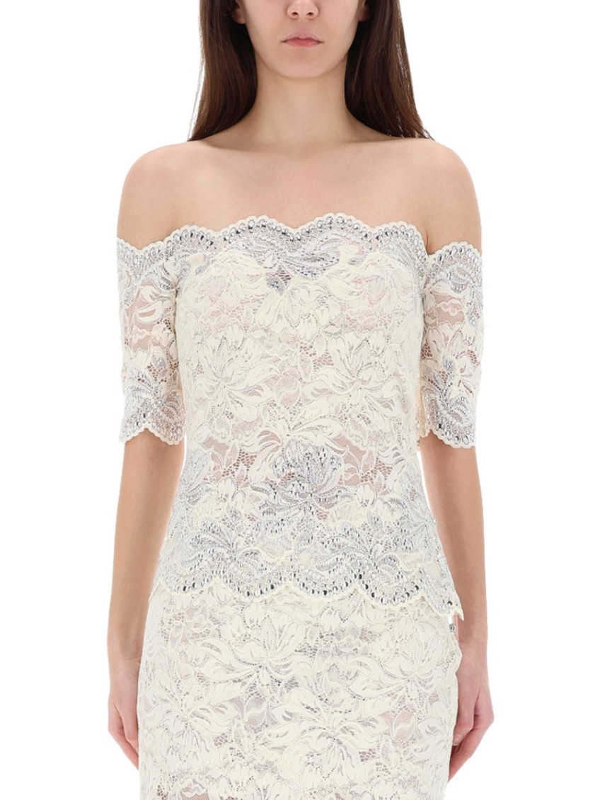 White Lace Off Shoulder Top