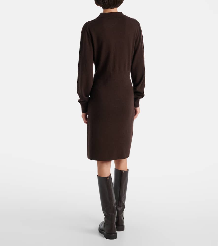 Knitted wool and cashmere polo dress