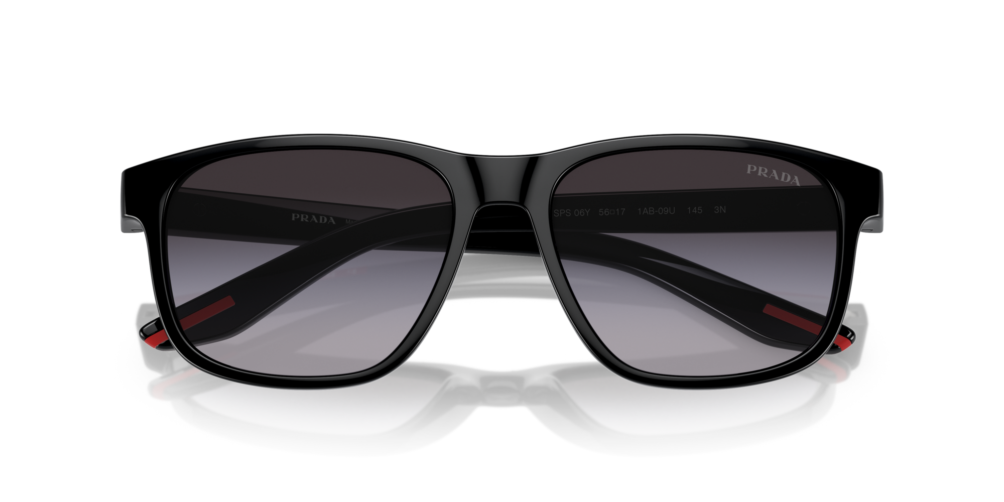 Prada Linea Rossa Man Prada Linea Rossa PS 1AB09U Sunglasses Injected Black Grey Pillow Normal Shaded
