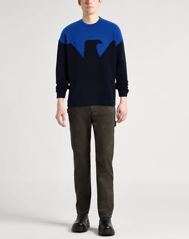 Man Sweater Blue Size M Wool, Polyamide