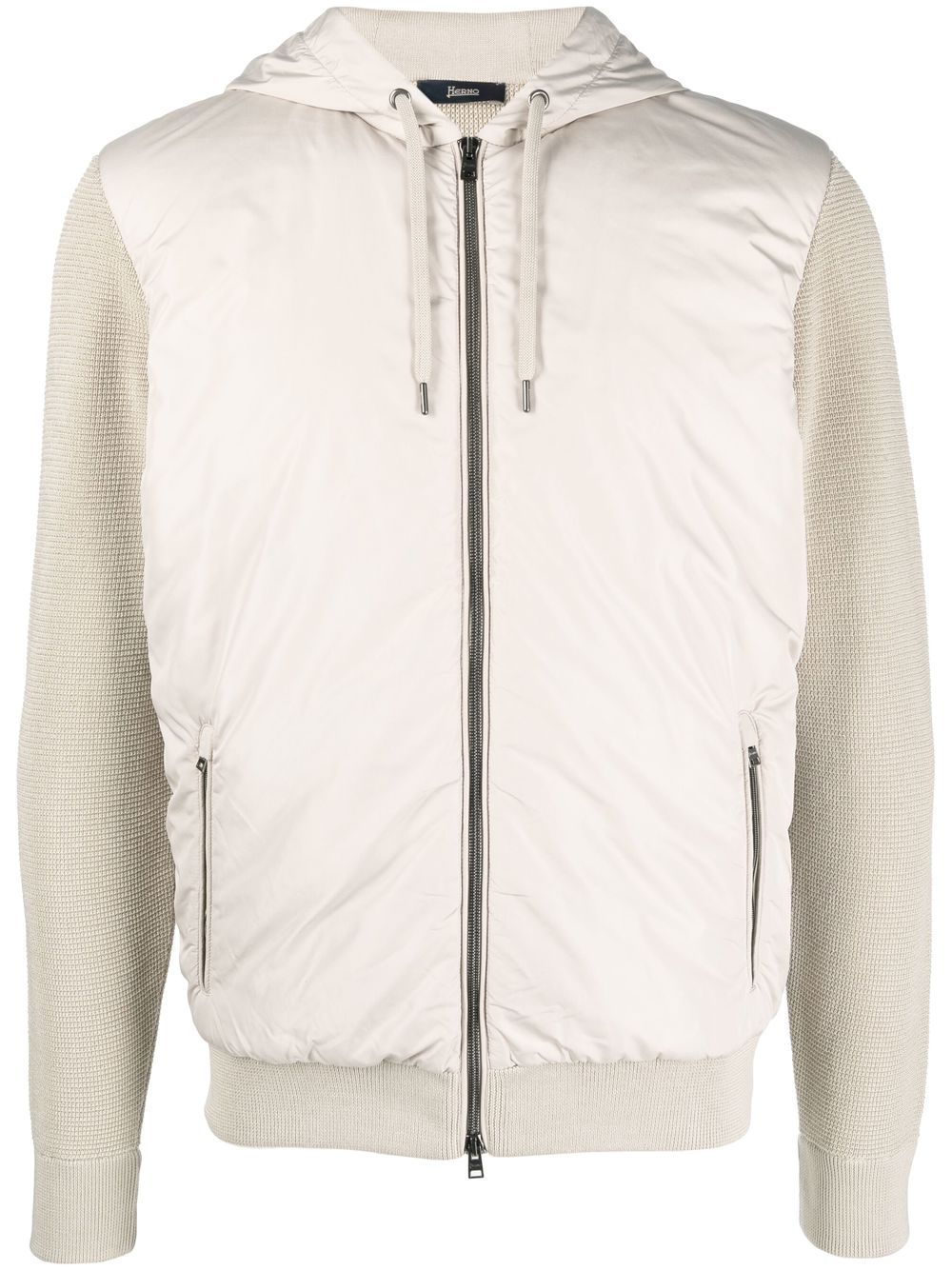 Panelled zipped hooded jacket - Green