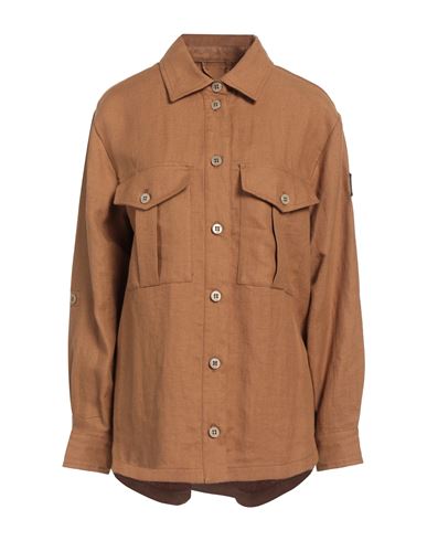 Woman Shirt Camel Size M Cotton, Linen