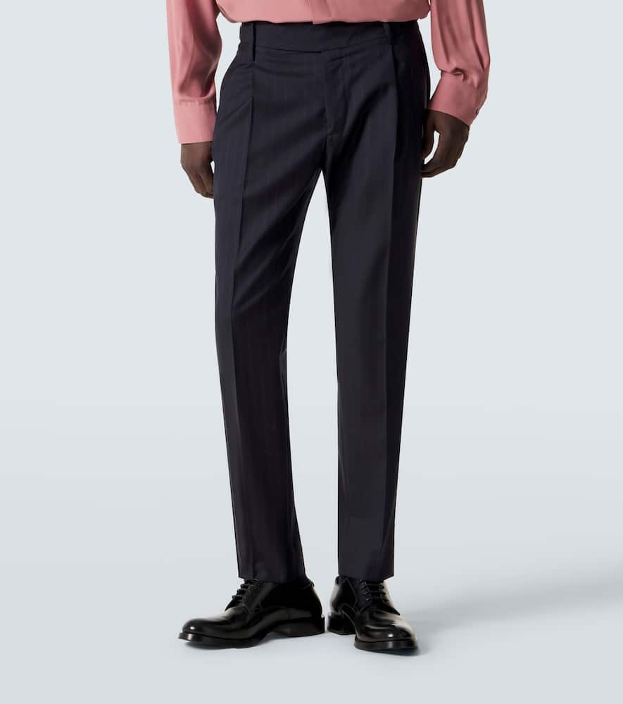 Chalk stripe virgin wool slim pants