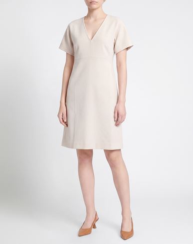 Woman Mini dress Beige Size 4 Polyester, Viscose, Elastane