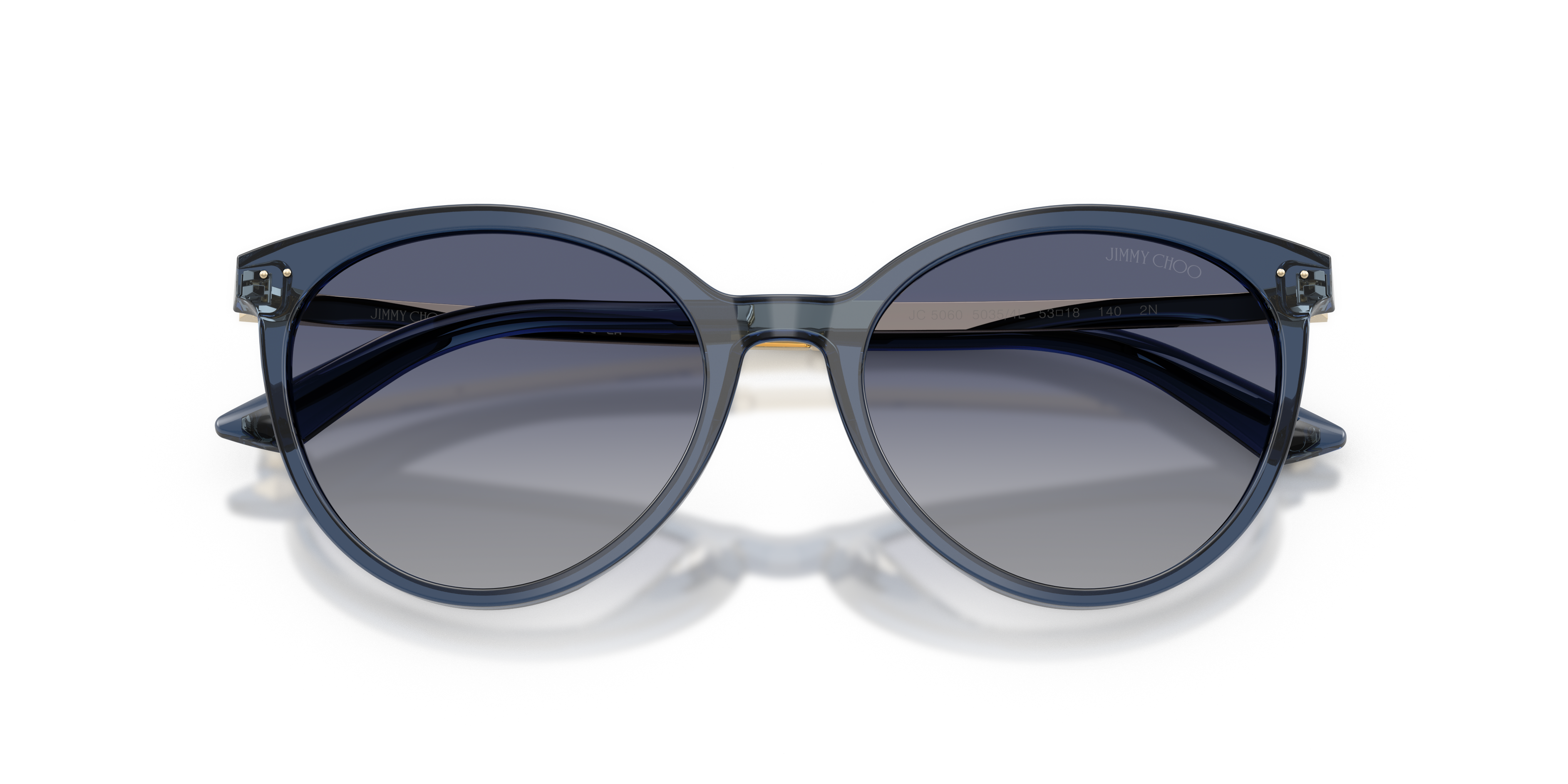 Jimmy Choo Donna Jimmy Choo JC5060 50354L Occhiali da sole Acetato Blu Grigio Pantos Normale Sfumato