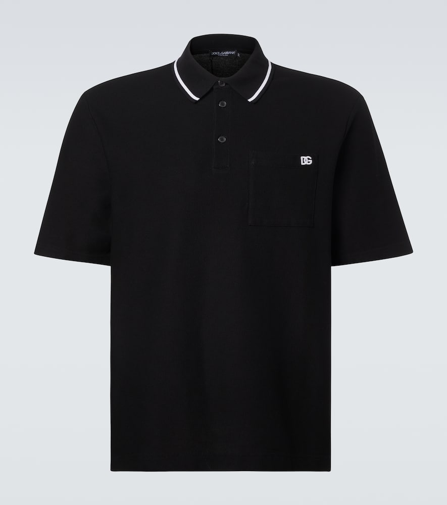 DG embroidered cotton polo shirt
