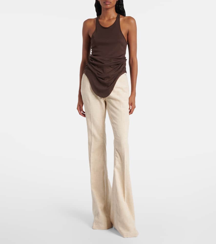 Bolan cotton and linen bootcut jeans
