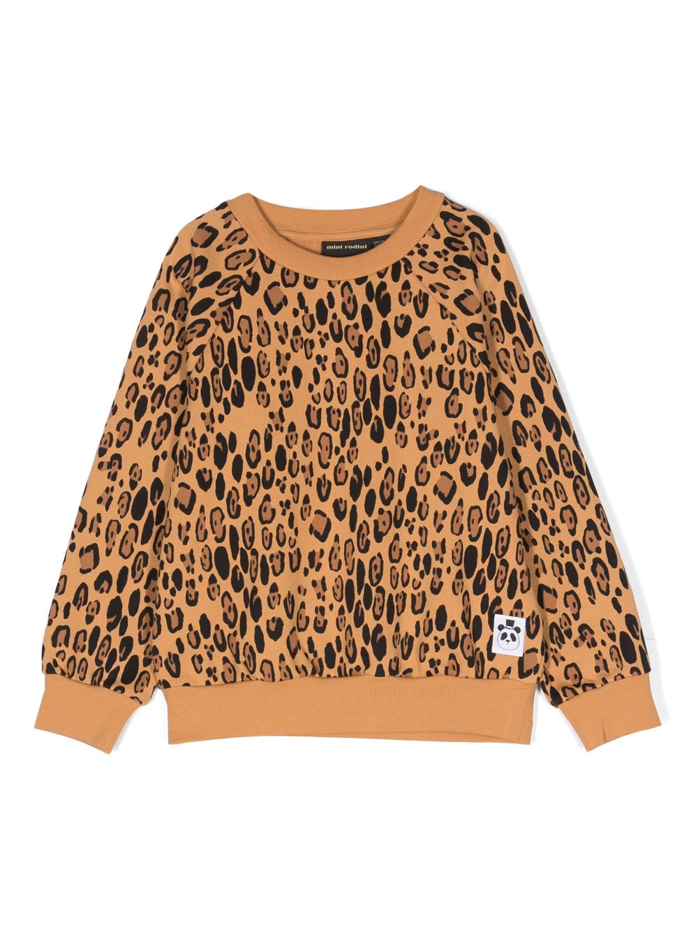 Leopard-print organic-cotton sweatshirt - Brown