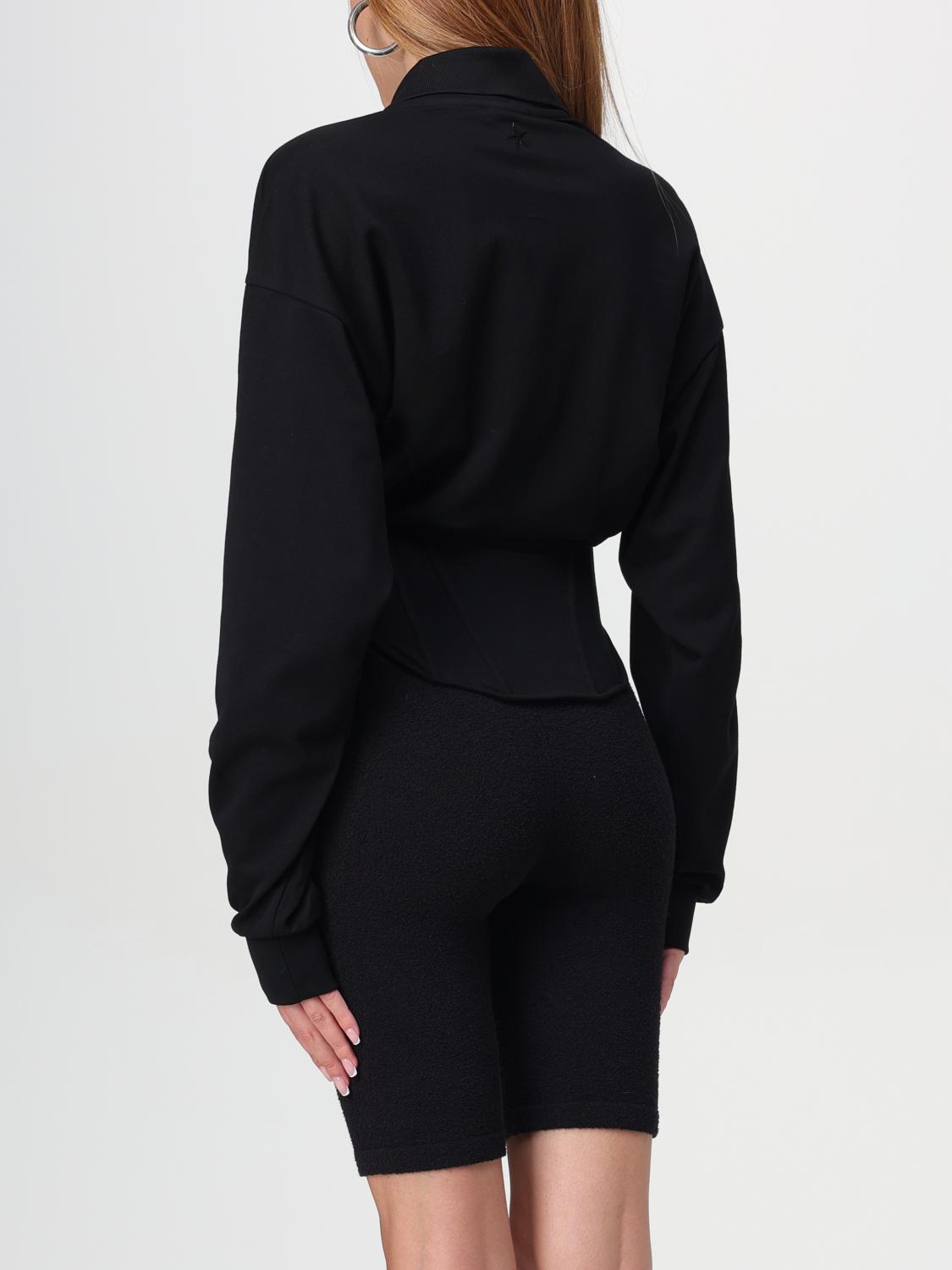 Corseted polo shirt - Black