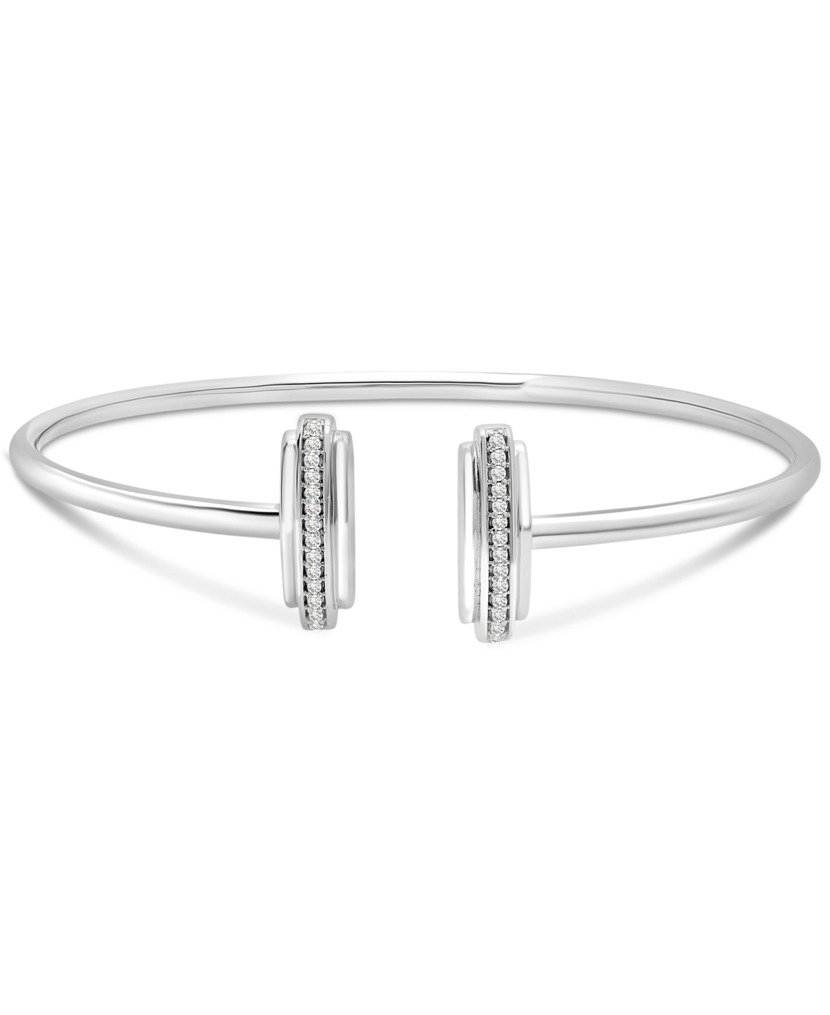 Diamond Bar Flex Bangle Bracelet (1/6 ct. t.w.) in Sterling Silver - Sterling Silver
