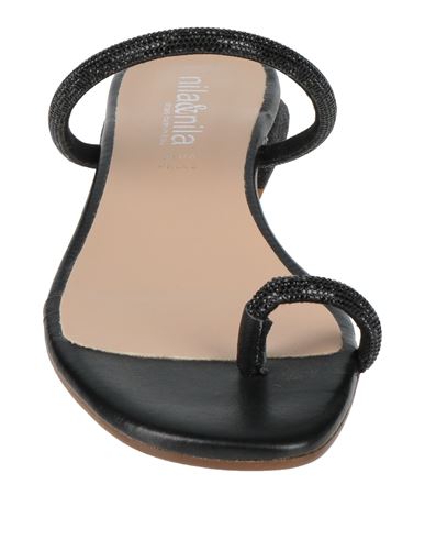Nila & Nila Woman Thong sandal Black Size 10 Textile fibers