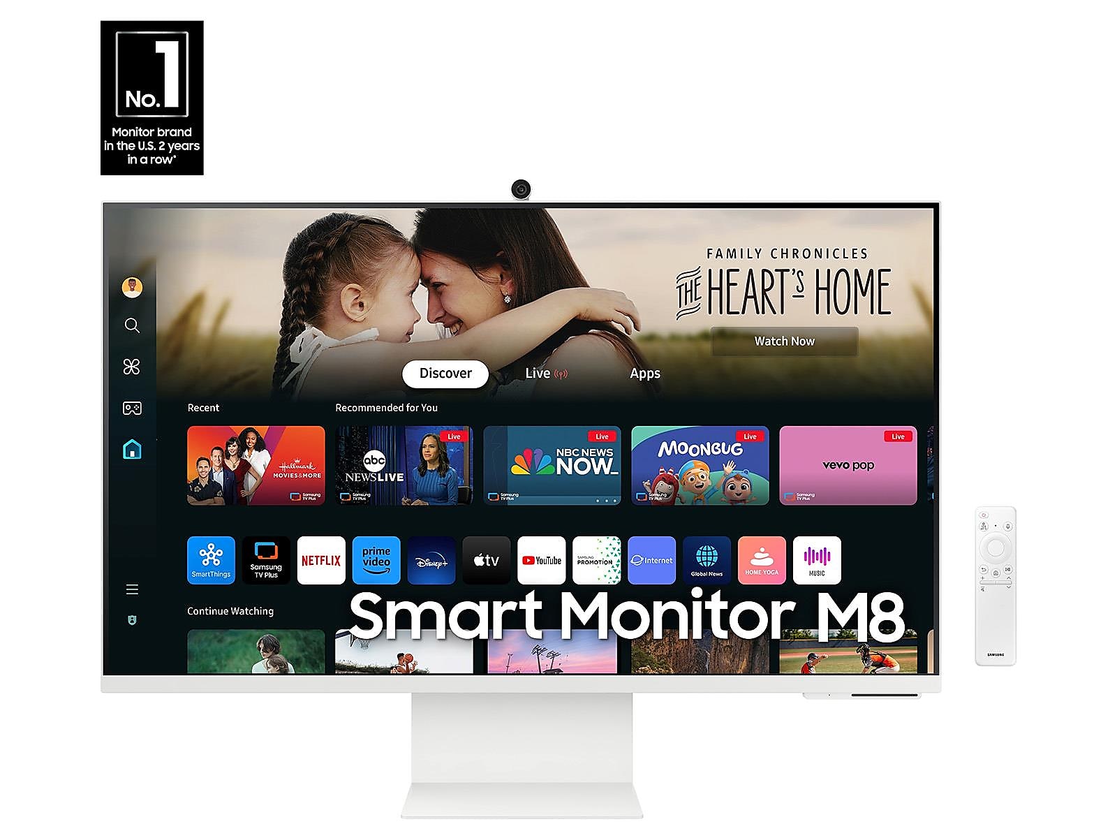 32" Smart Monitor M8 (M80D) 4K UHD with Streaming TV, Speakers, USB-C, Ergonomic Stand and SlimFit Camera(LS32DM801UNXZA)