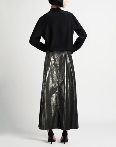 Woman Maxi skirt Gunmetal Size 12 Cotton, Polyester