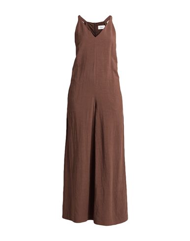 Woman Jumpsuit Brown Size XS Viscose, Linen