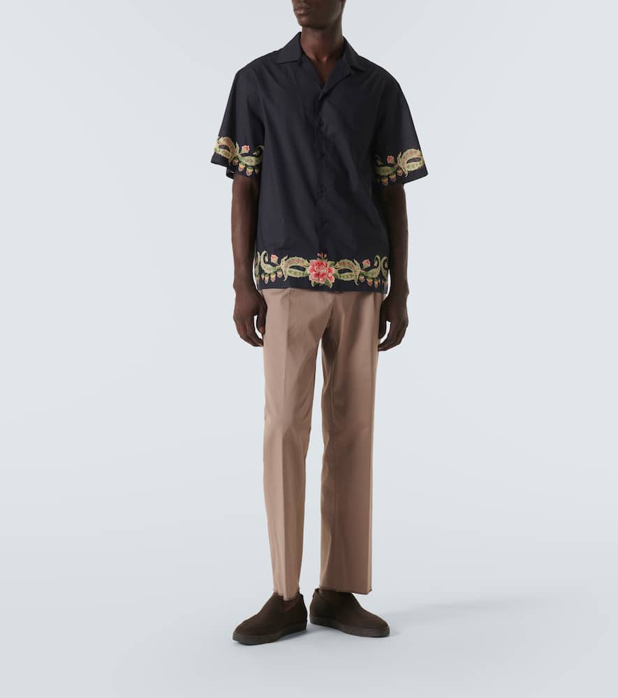 Floral cotton bowling shirt