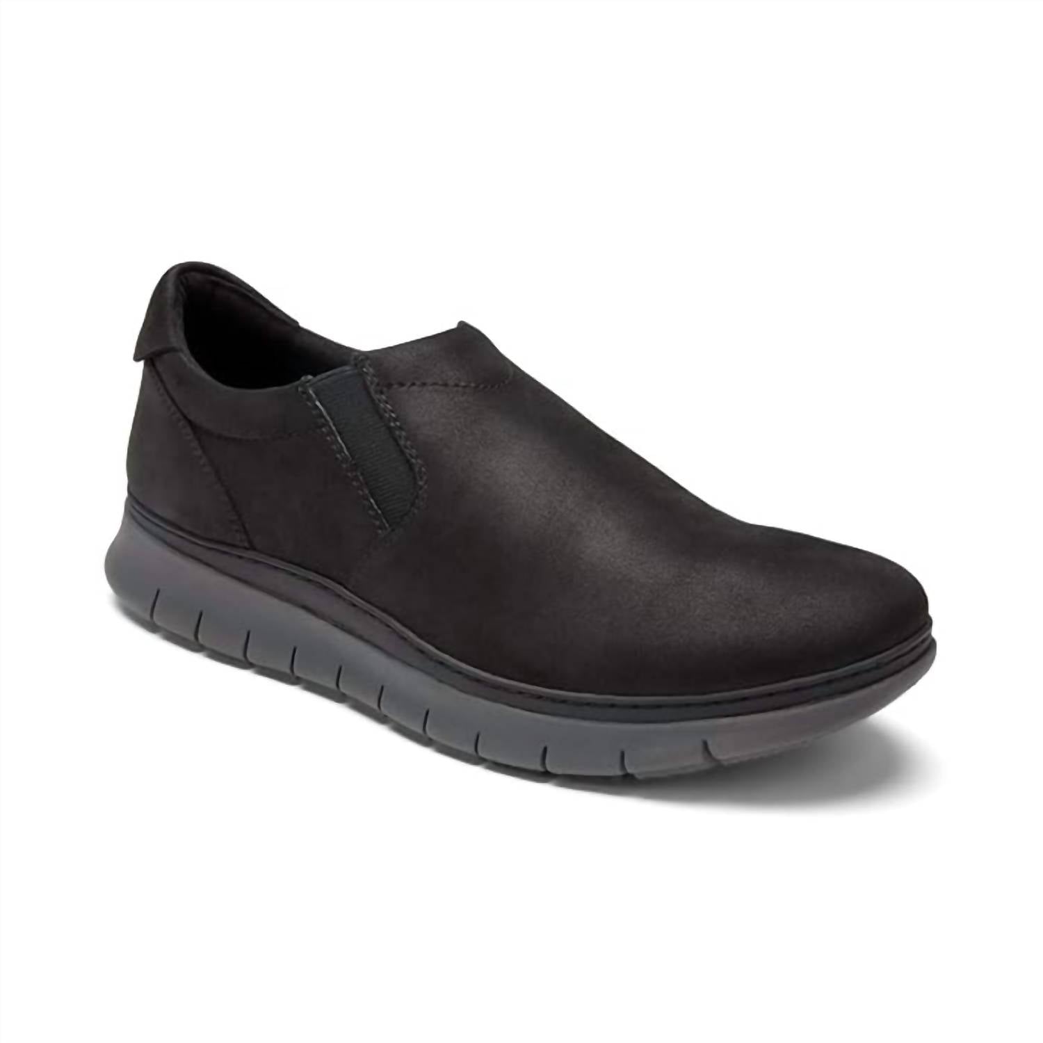 Men's Khai Nubuck Slip On Shoes In Black