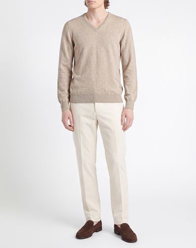 Man Sweater Beige Size 40 Cashmere