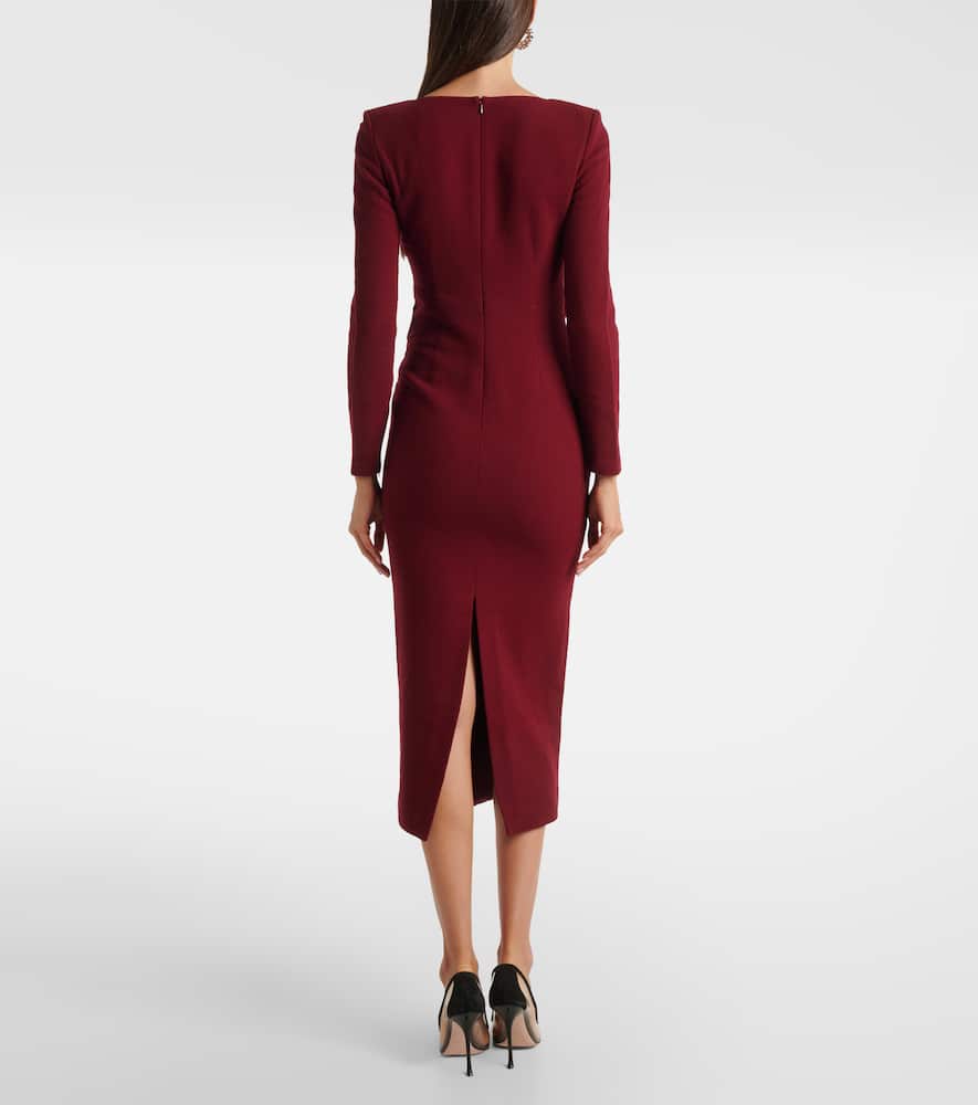 Roland Mouret Floral wool crêpe midi dress